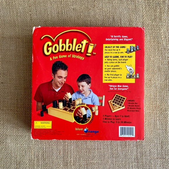 BLUE ORANGE GAMES GOBBLET All Wood Tic Tac Toe Stacking Game Award Winning - Picture 2 of 15